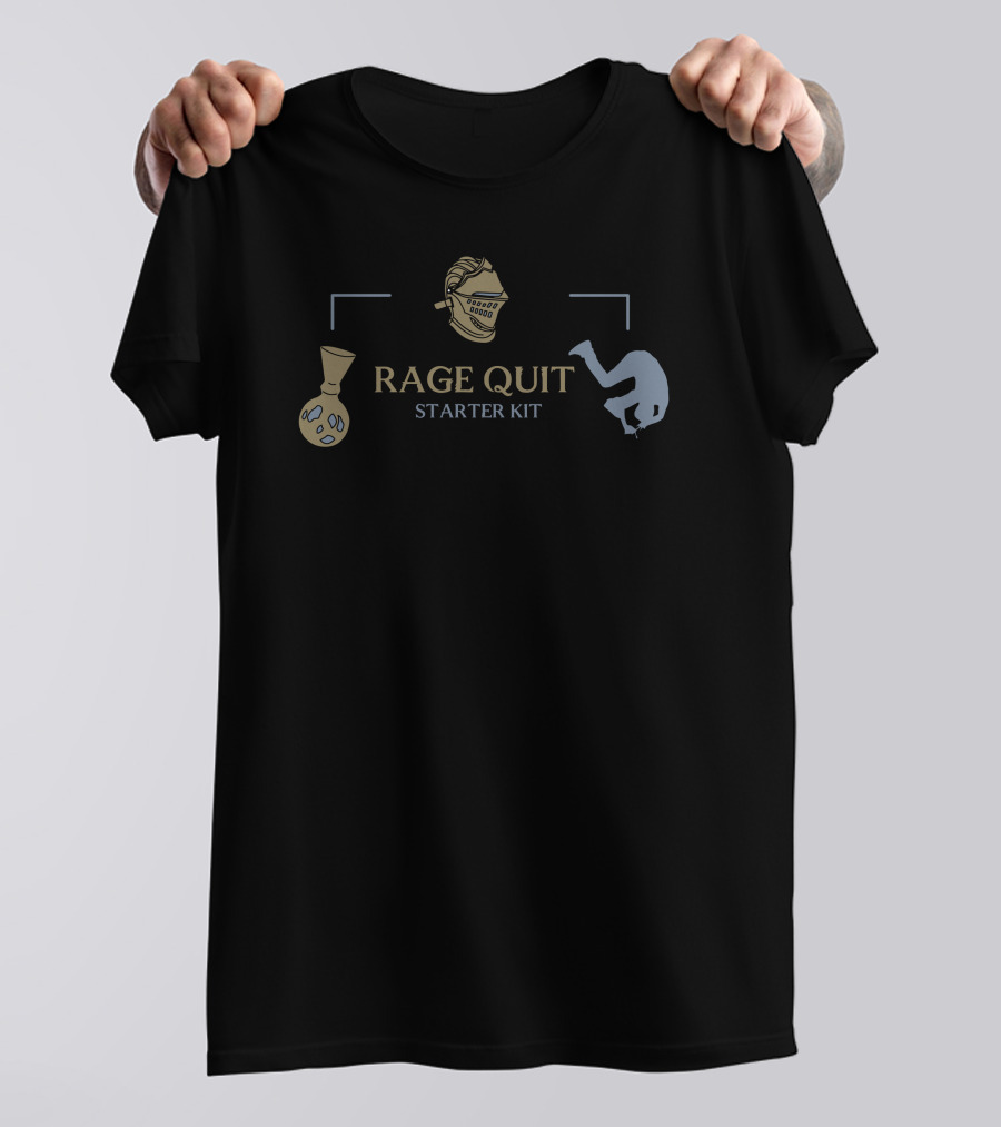 Rage Quit Starter Kit Knight Helmet Controller Grenade T-Shirt