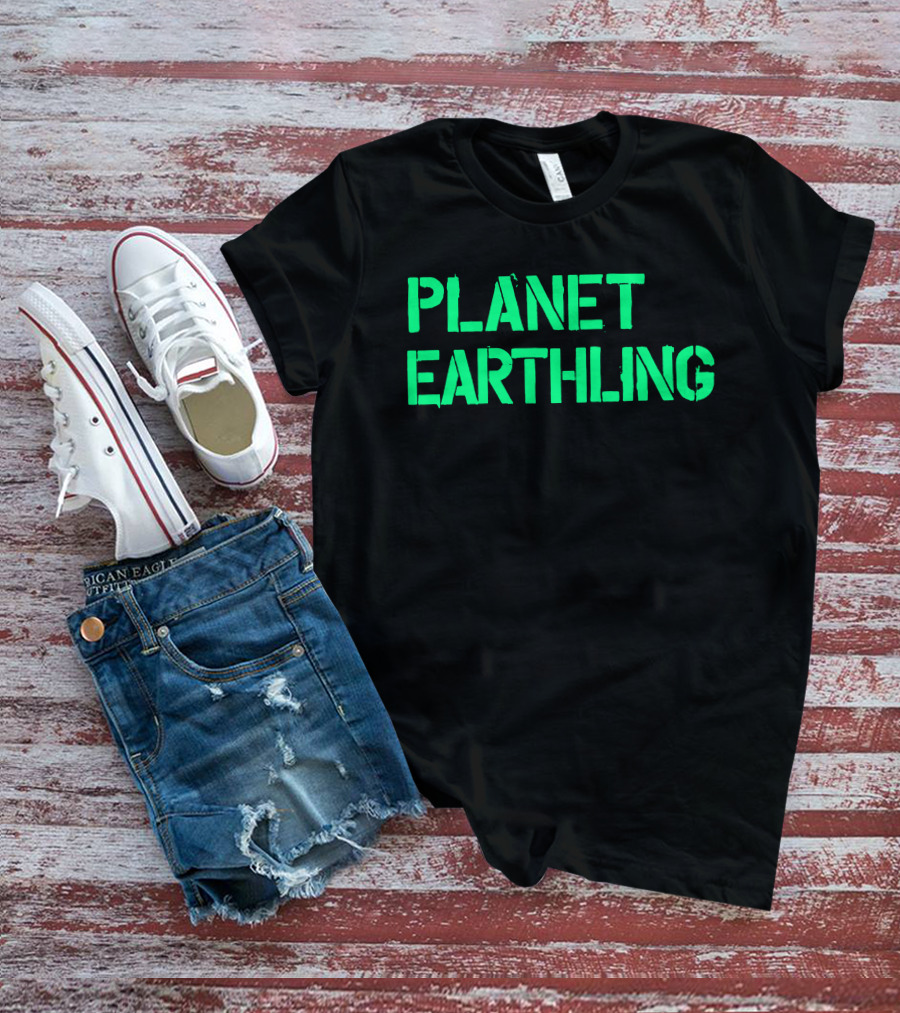 Punkmasters Planet Earthling Bold Green Text T-Shirt
