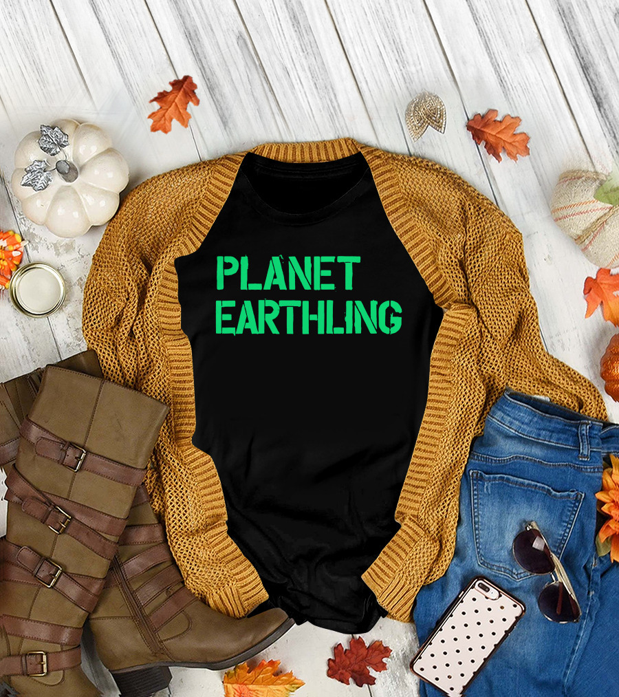 Punkmasters Planet Earthling Bold Green Text T-Shirt