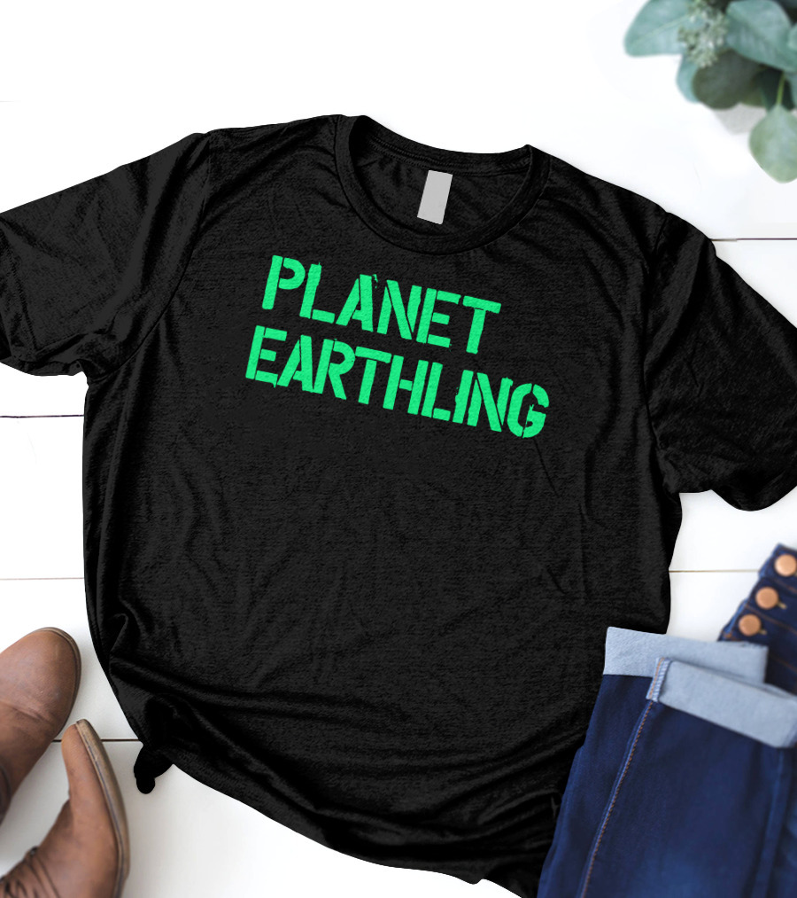 Punkmasters Planet Earthling Bold Green Text T-Shirt