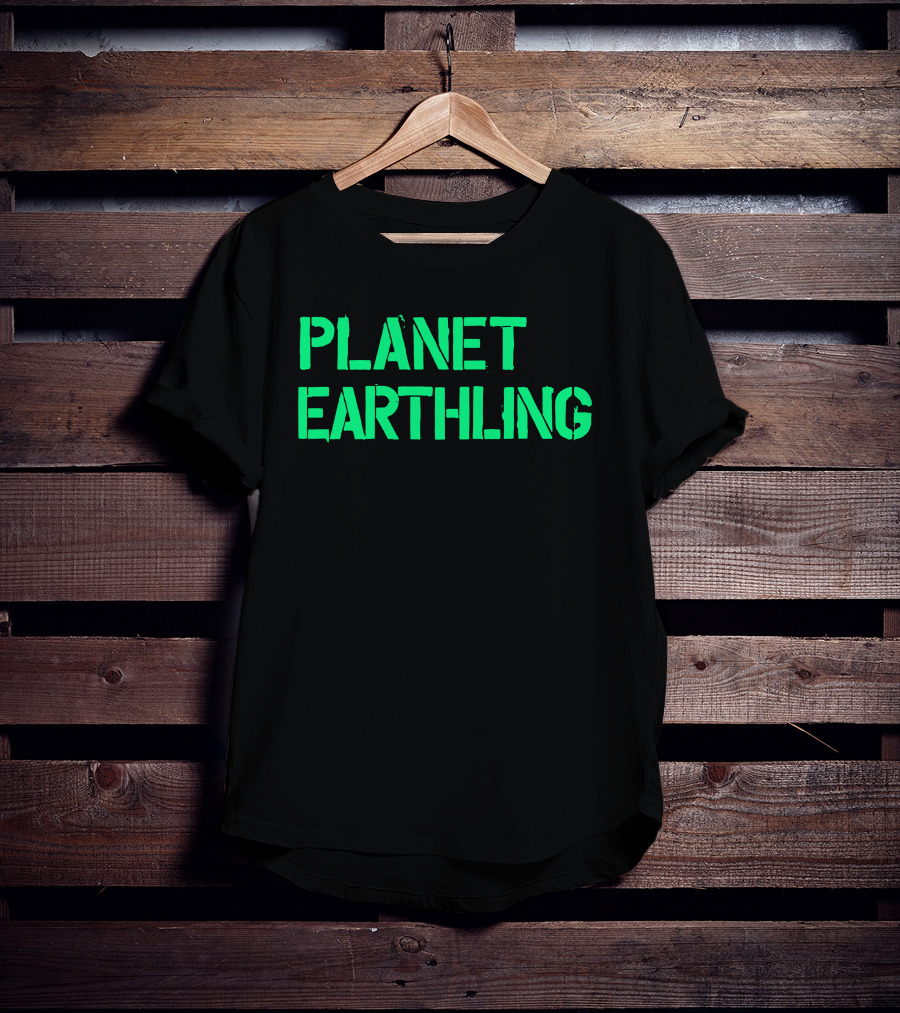 Punkmasters Planet Earthling Bold Green Text T-Shirt