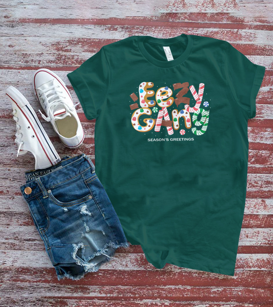 Yeezy Gang Festive Holiday Cookie Lettering T-Shirt