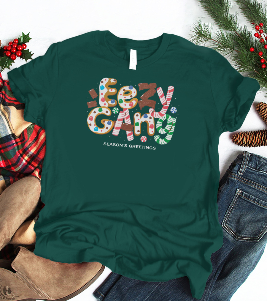 Yeezy Gang Festive Holiday Cookie Lettering T-Shirt