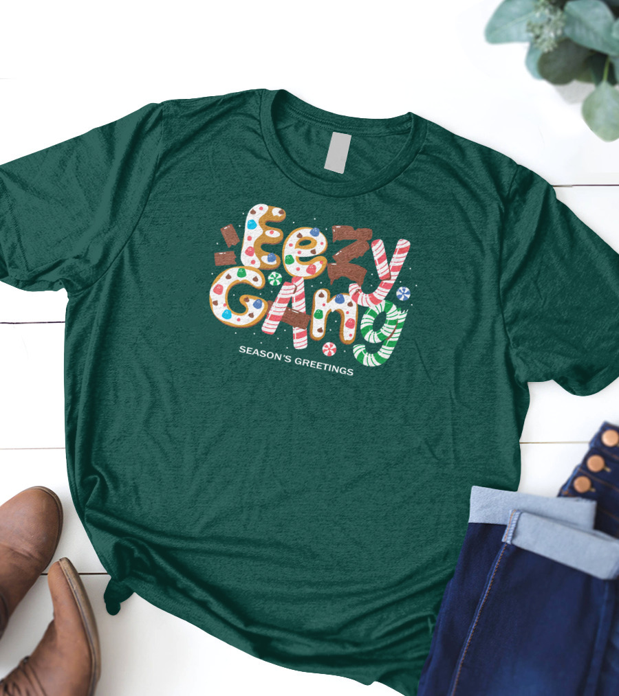 Yeezy Gang Festive Holiday Cookie Lettering T-Shirt