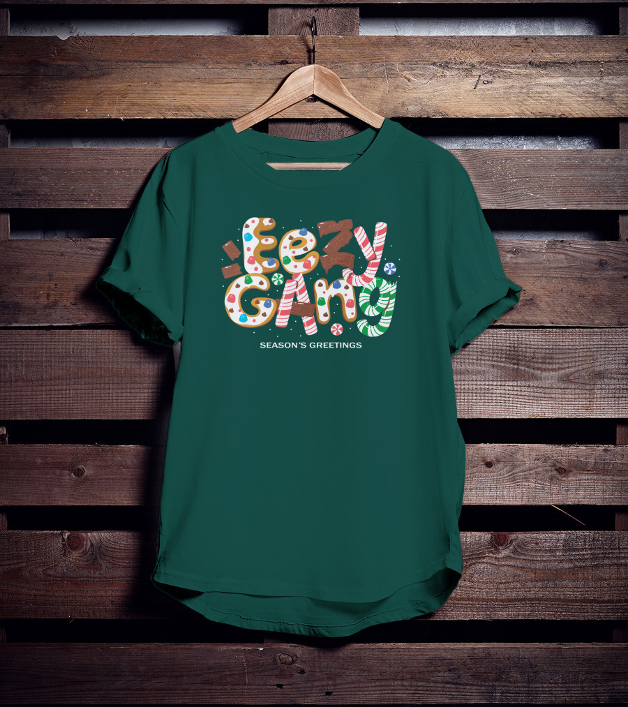 Yeezy Gang Festive Holiday Cookie Lettering T-Shirt