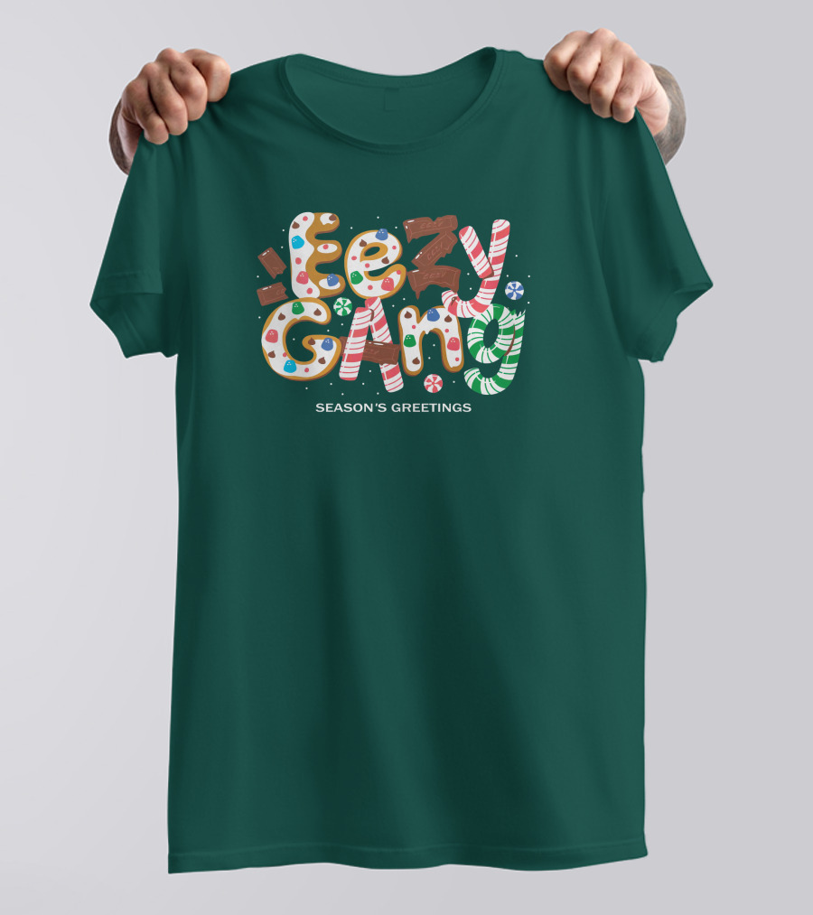 Yeezy Gang Festive Holiday Cookie Lettering T-Shirt
