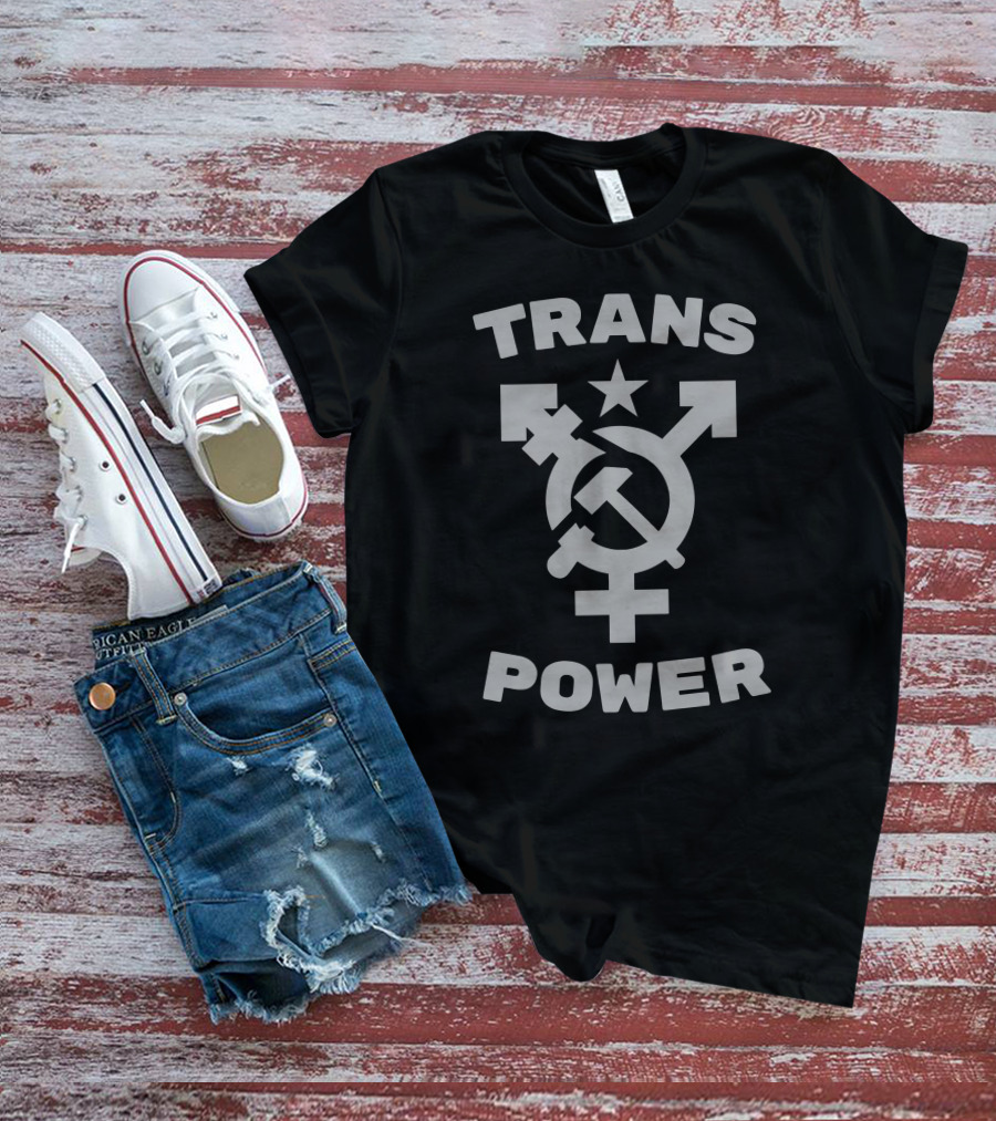 Trans Power Hammer And Sickle Star T-Shirt