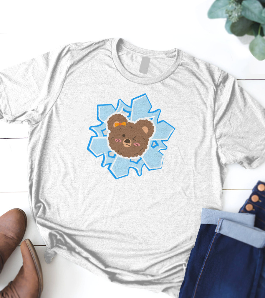 Christmas Bears Snowflake Adorable Bear Head T-Shirt