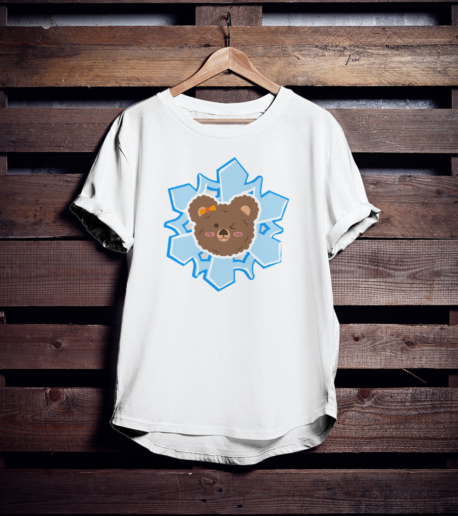 Christmas Bears Snowflake Adorable Bear Head T-Shirt