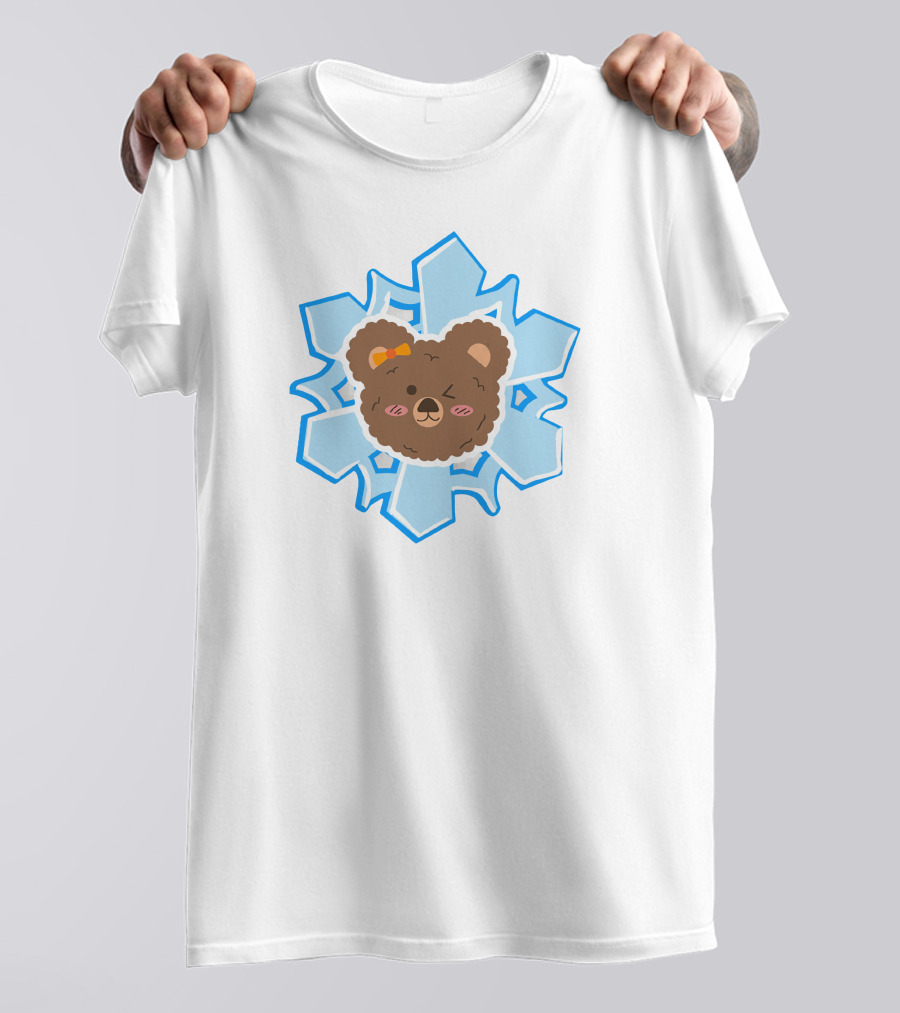 Christmas Bears Snowflake Adorable Bear Head T-Shirt
