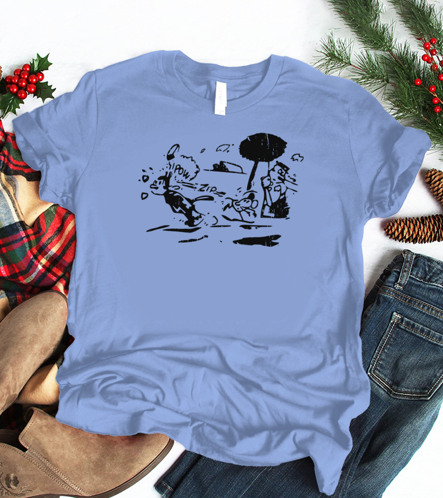 Krazy Kat Jules Pow Zip Comic Scene T-Shirt