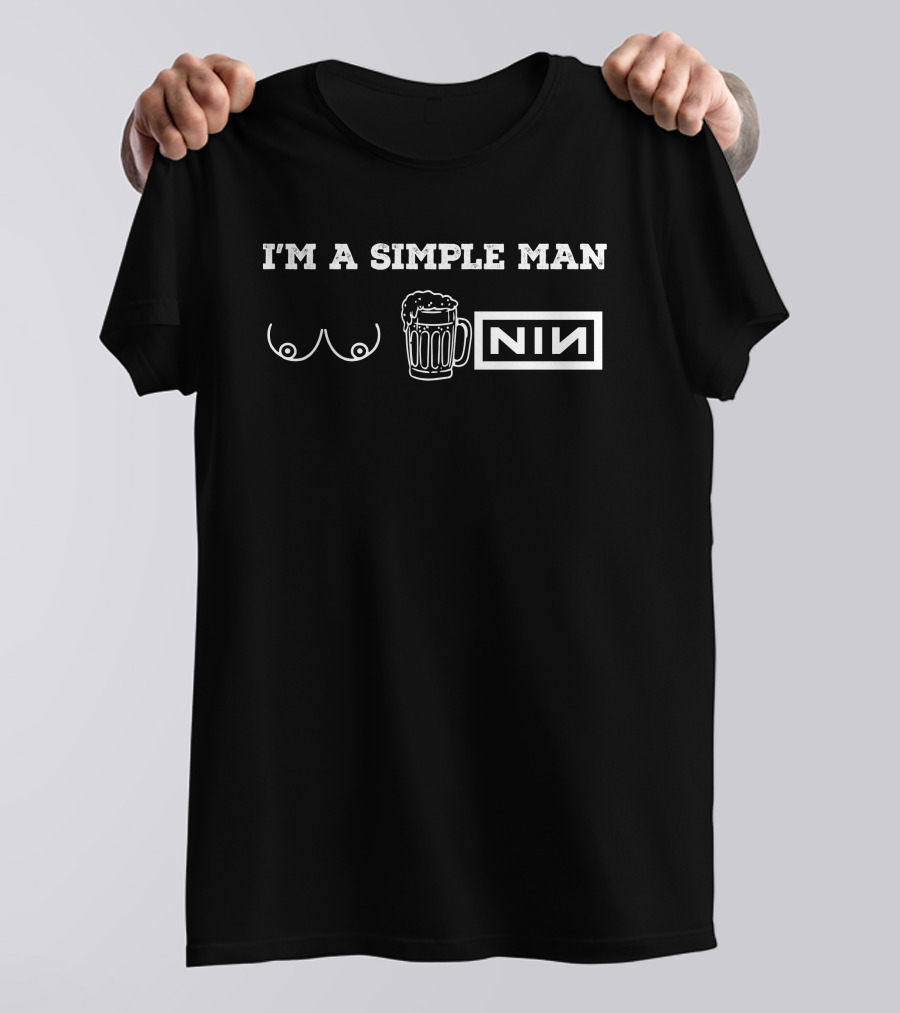 I'm A Simple Man I Like Mountain Biking Beer Dogs T-Shirt
