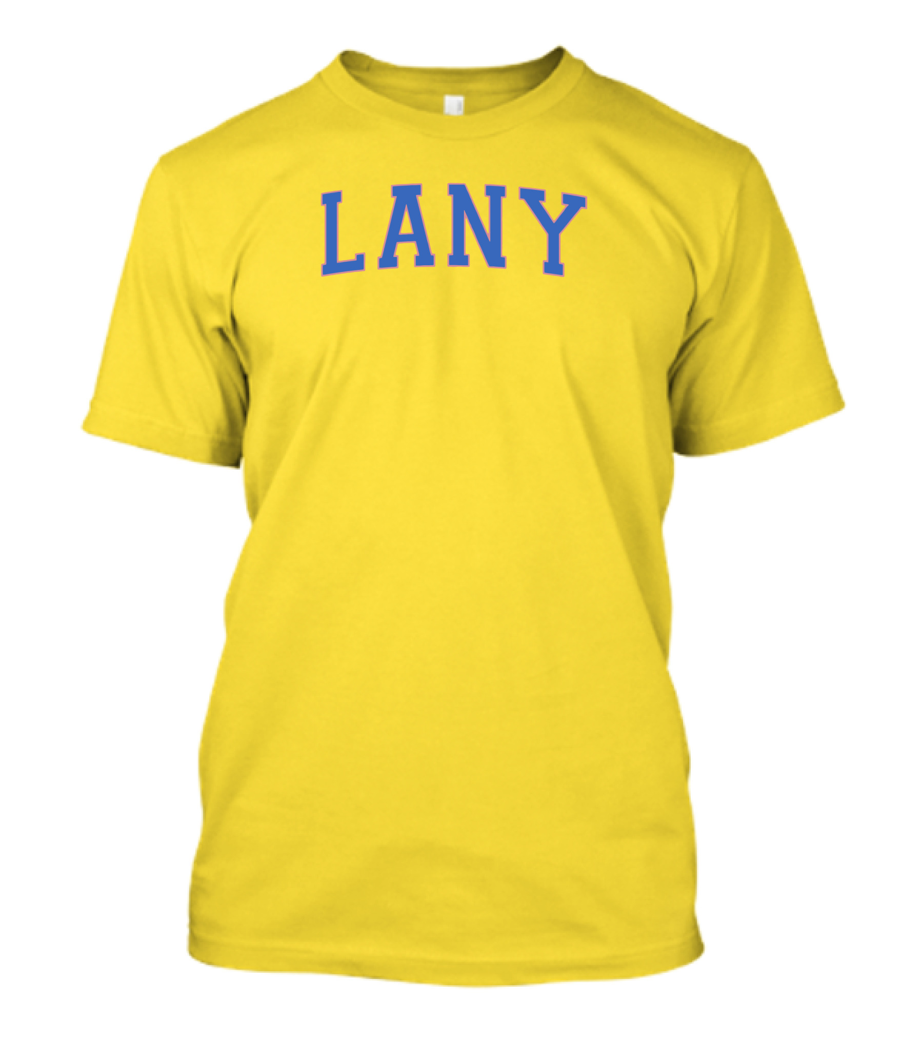 Lany Blue Lettering On Yellow Varsity Crewneck T-Shirt