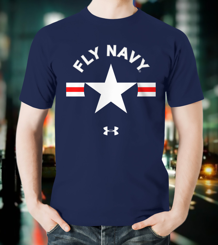 FLY NAVY Under Armour White Star Red Stripes T-Shirt