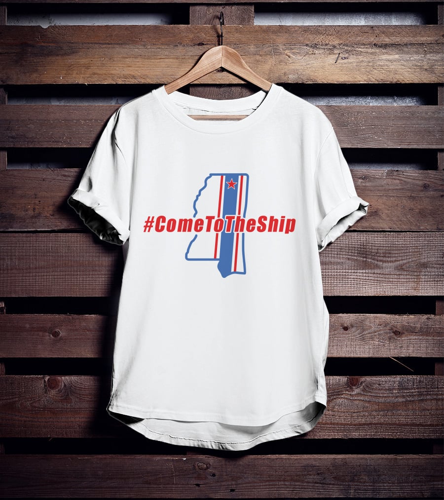 ComeToTheShip Mississippi Map Red Star Stripes T-Shirt
