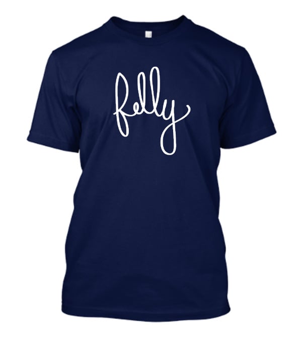 Felly Handwritten Script Navy T-Shirt