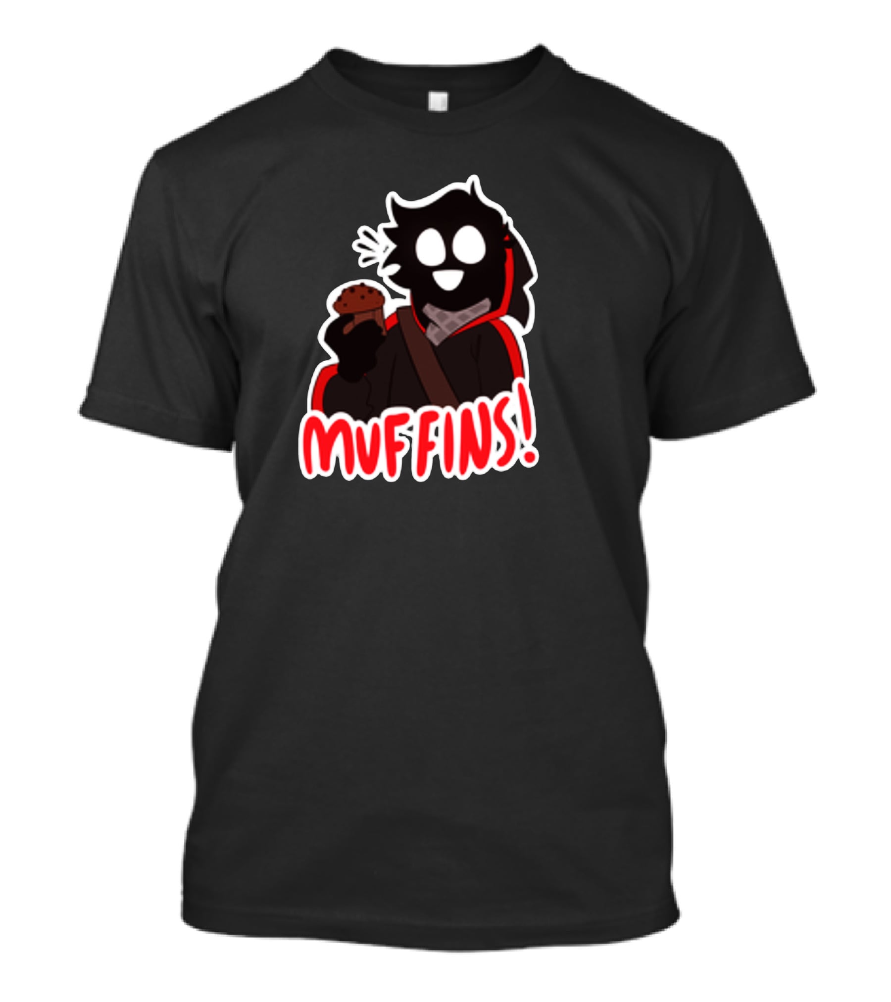 Muffins Character Holding Muffin With Red Outline T-Shirt