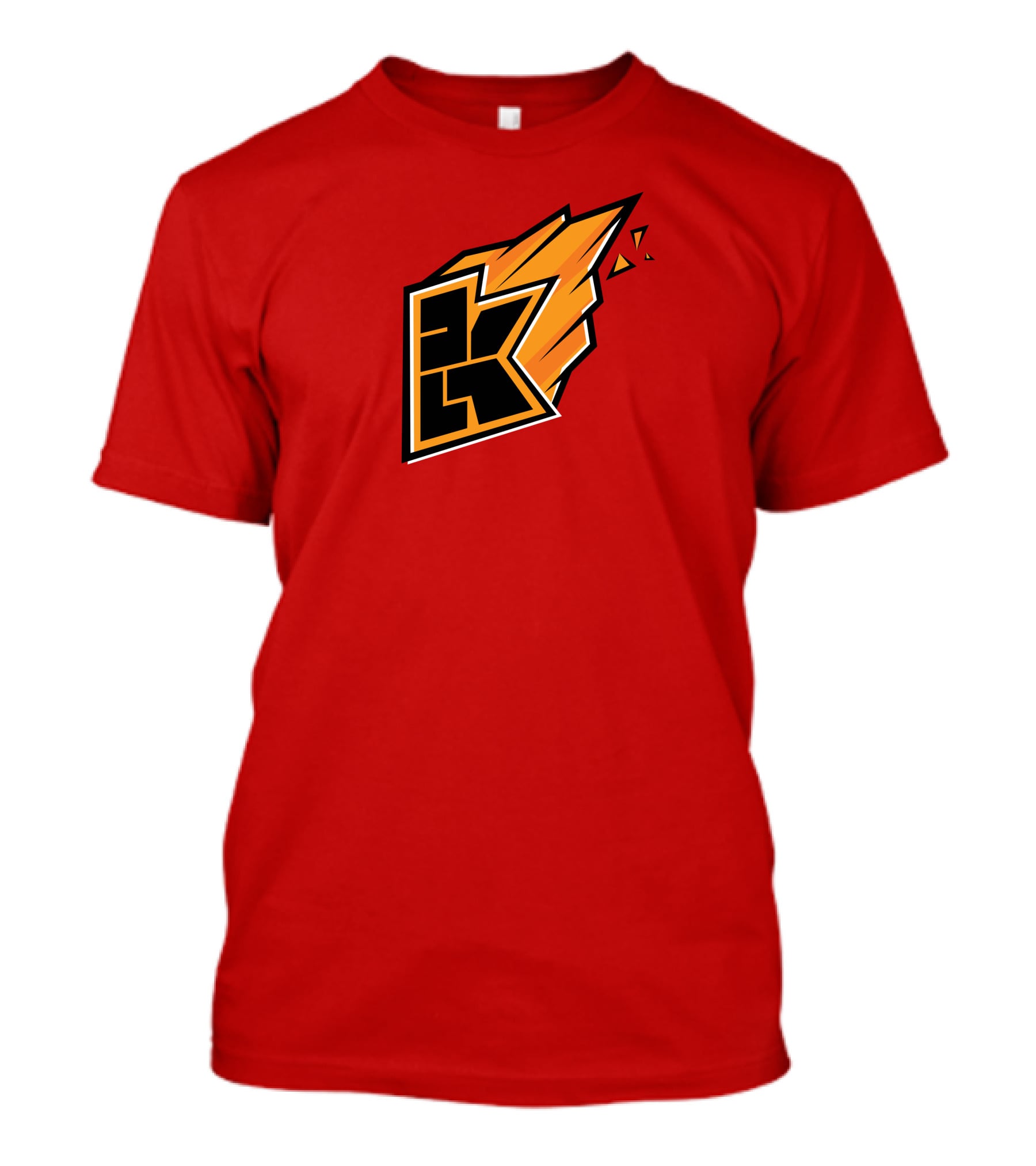 Kwebbelkop Merch Orange K Logo With Flame Effect T-Shirt