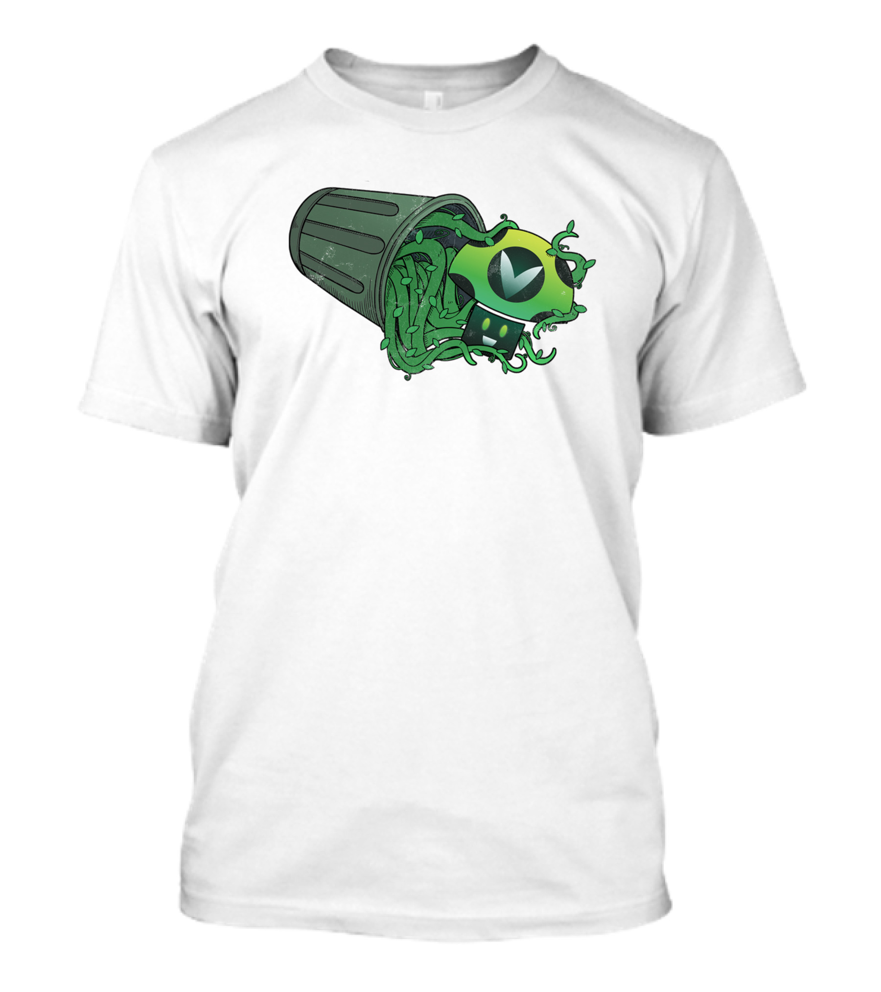Vinesauce Trash Can With Green Goo And Controller T-Shirt