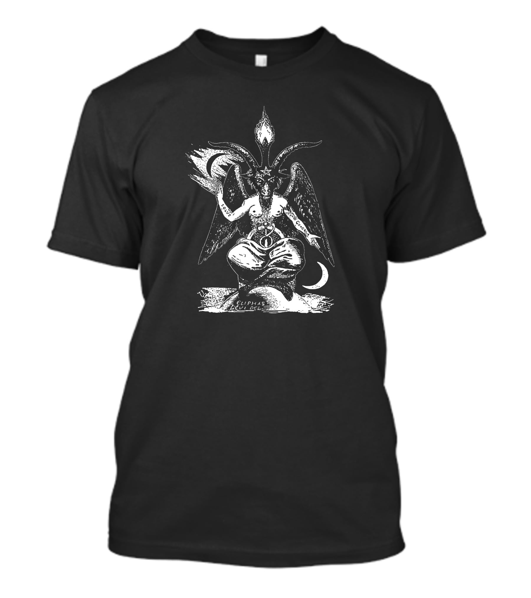 Baphomet Eliphas Levi Symbol With Wings And Crescent Moons T-Shirt