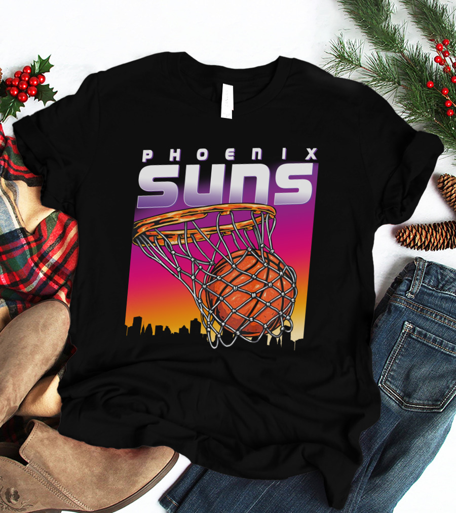 Phoenix Suns Modern Basketball Skyline Sunset T-Shirt