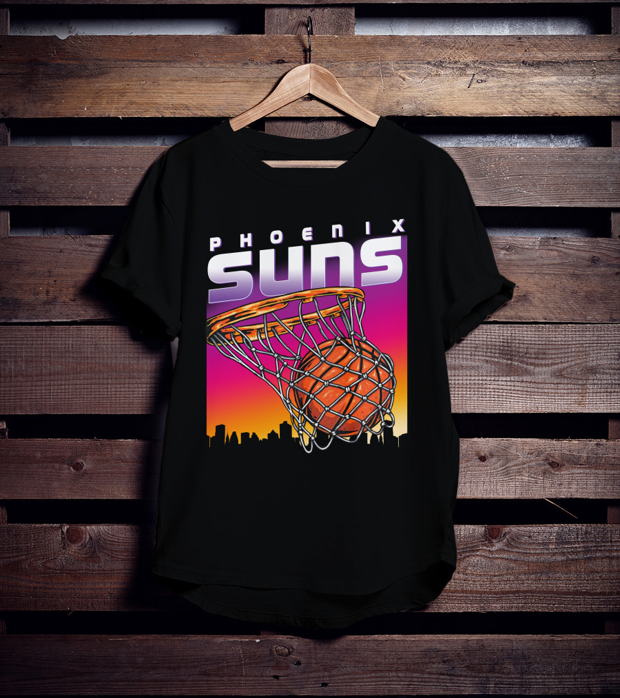 Phoenix Suns Modern Basketball Skyline Sunset T-Shirt