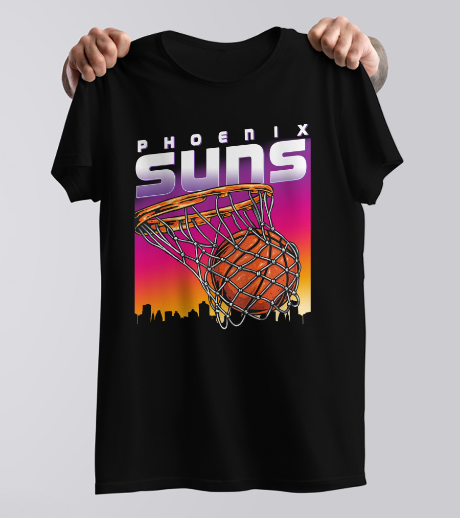 Phoenix Suns Modern Basketball Skyline Sunset T-Shirt