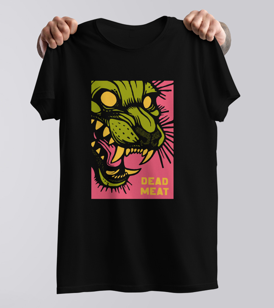 Stablercake Dead Meat Neon Tiger Face T-Shirt