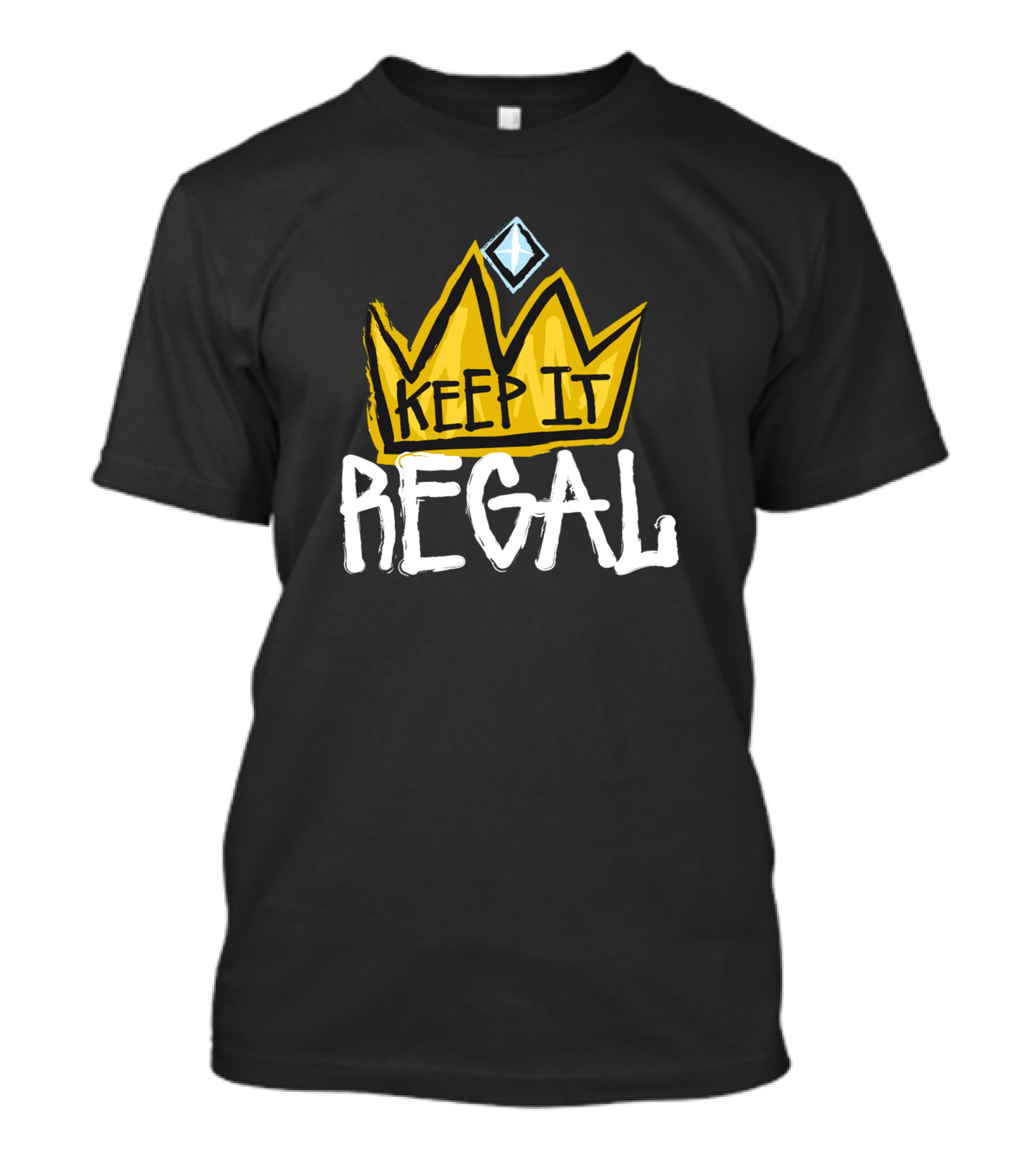 Keep It Regal Yellow Crown Diamond Emblem T-Shirt