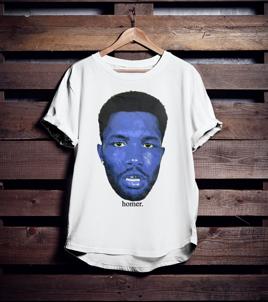 Frank Ocean Homer Bebe Boy Blue Face Typography T-Shirt