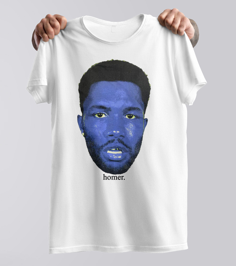 Frank Ocean Homer Bebe Boy Blue Face Typography T-Shirt