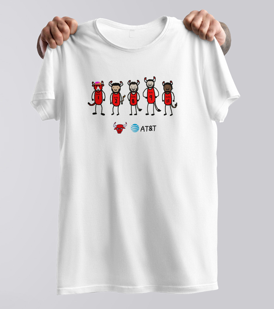 Chicago Bulls AT&T Cartoon Bulls Players 12389 11 T-Shirt