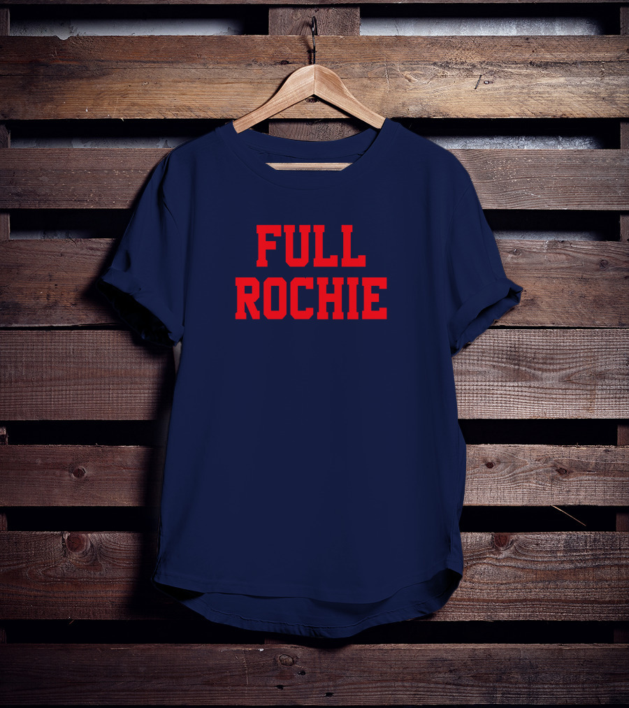 Dan Roche Full Rochie Bold Red Text On Dark Blue T-Shirt