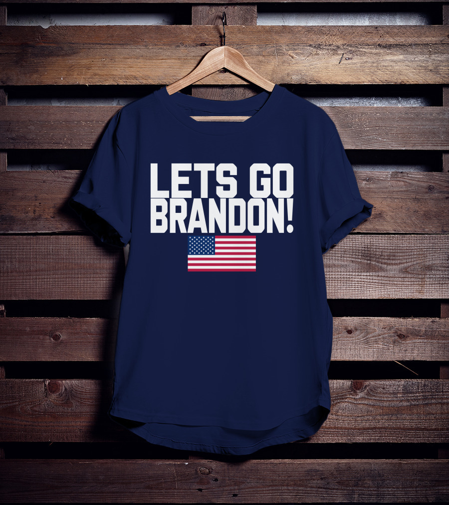 Lets Go Brandon Marine Veteran American Flag T-Shirt