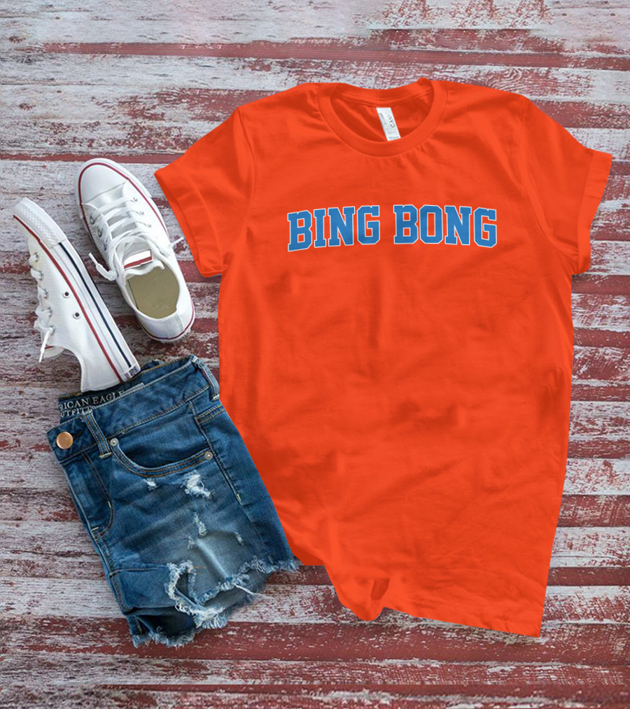 Bing Bong Orange Blue Text T-Shirt
