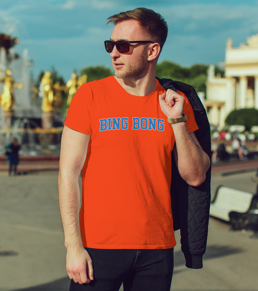 Bing Bong Orange Blue Text T-Shirt