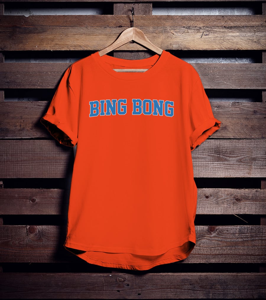 Bing Bong Orange Blue Text T-Shirt
