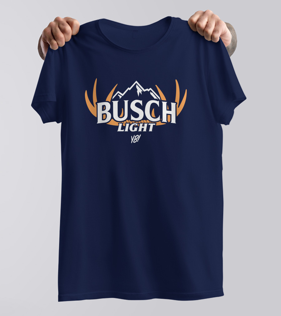 Busch Light YB Hunt Antler Logo Mountain T-Shirt