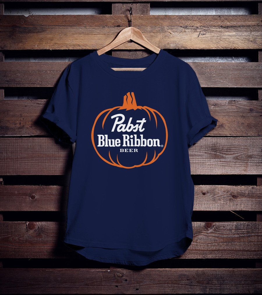 Pabst Blue Ribbon Beer Pumpkin Halloween T-Shirt