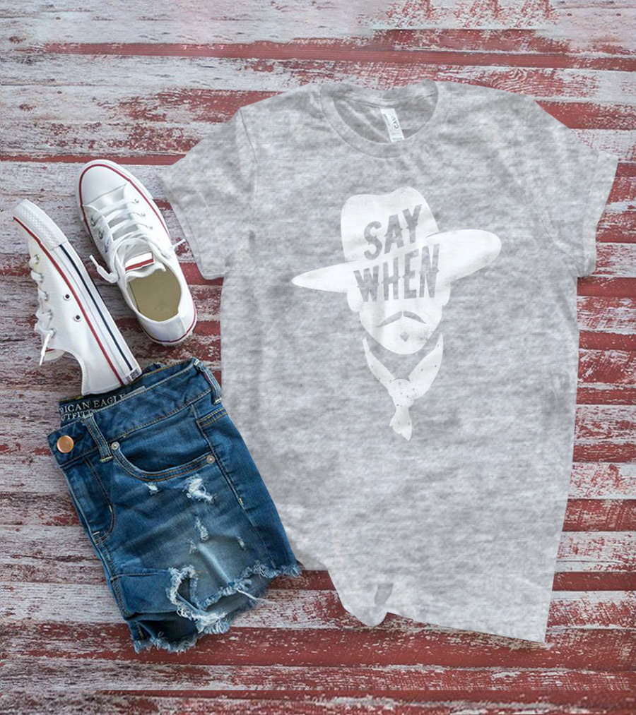 Aaron Rodgers Say When Cowboy Style Vintage Charcoal T-Shirt