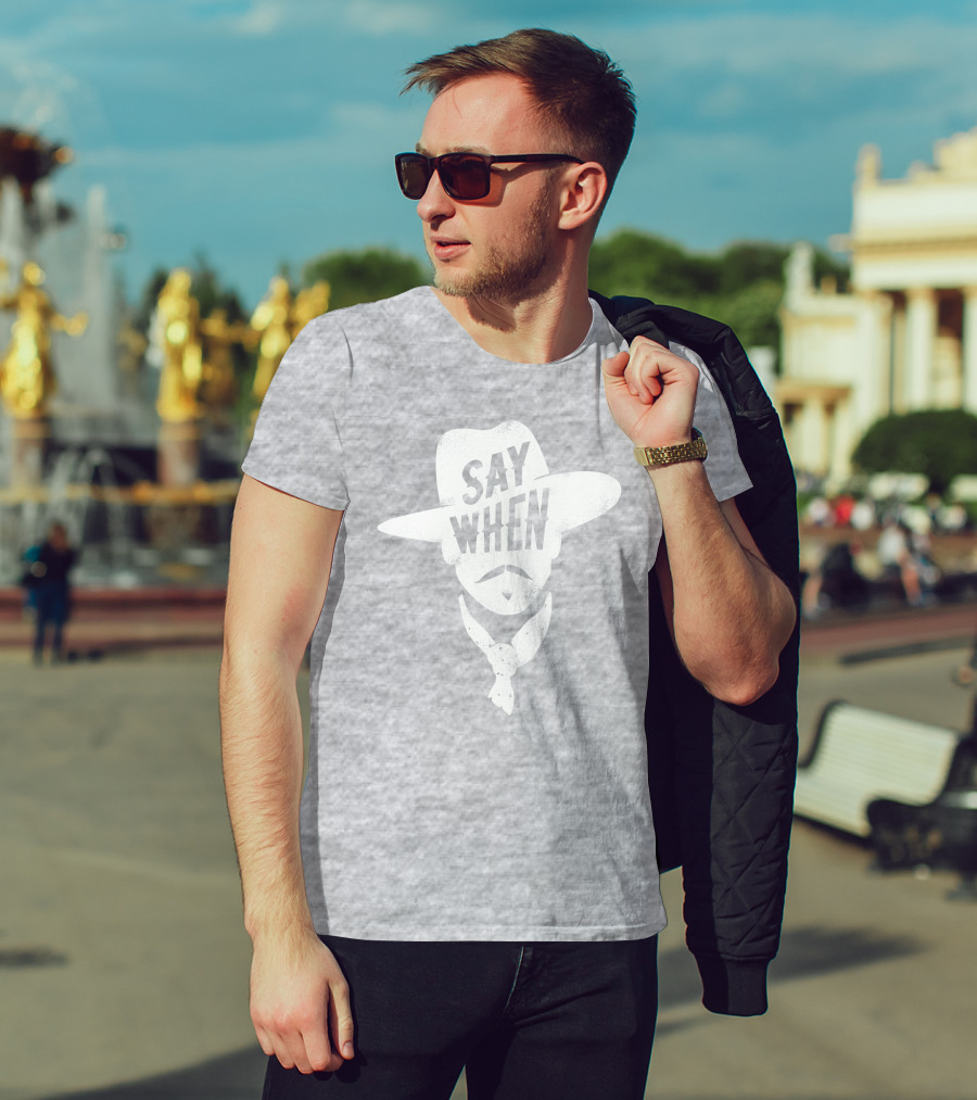 Aaron Rodgers Say When Cowboy Style Vintage Charcoal T-Shirt