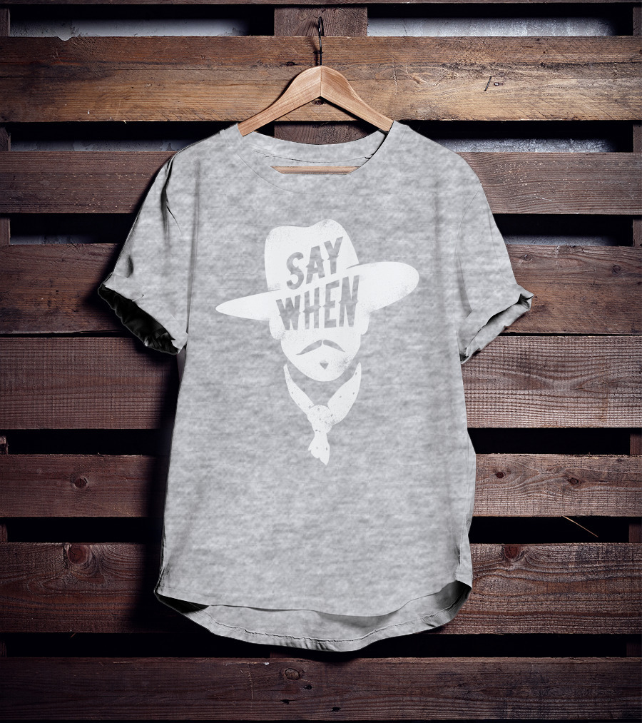 Aaron Rodgers Say When Cowboy Style Vintage Charcoal T-Shirt