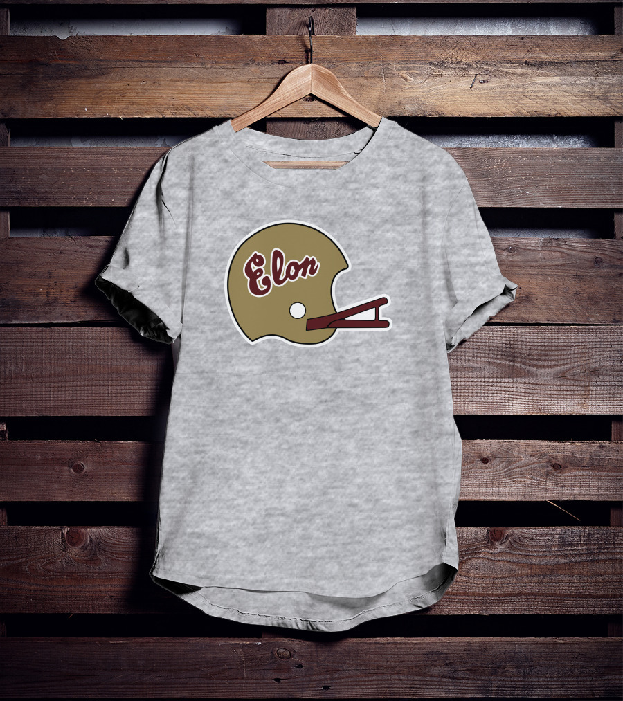 Elon Football Helmet Wes Durham T-Shirt