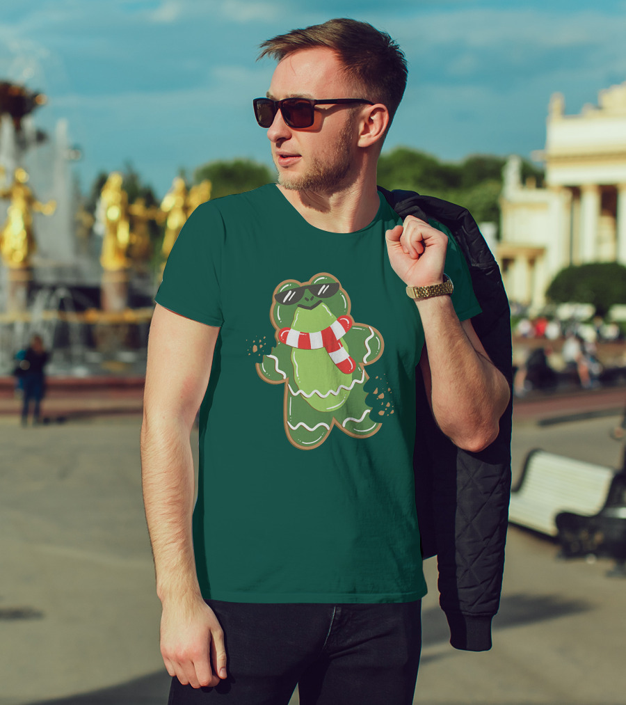 Boomerna Gingerfrog Cookie With Sunglasses And Scarf T-Shirt
