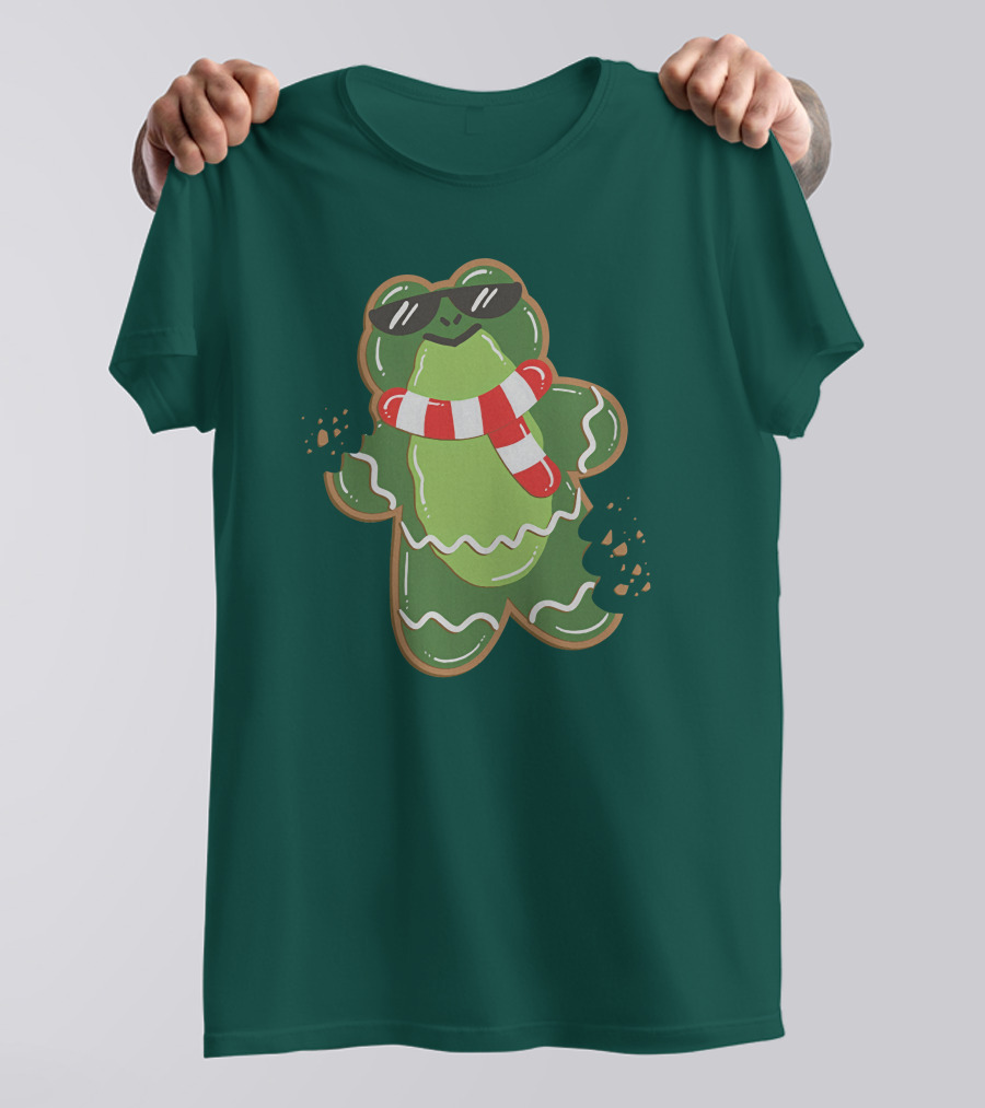 Boomerna Gingerfrog Cookie With Sunglasses And Scarf T-Shirt