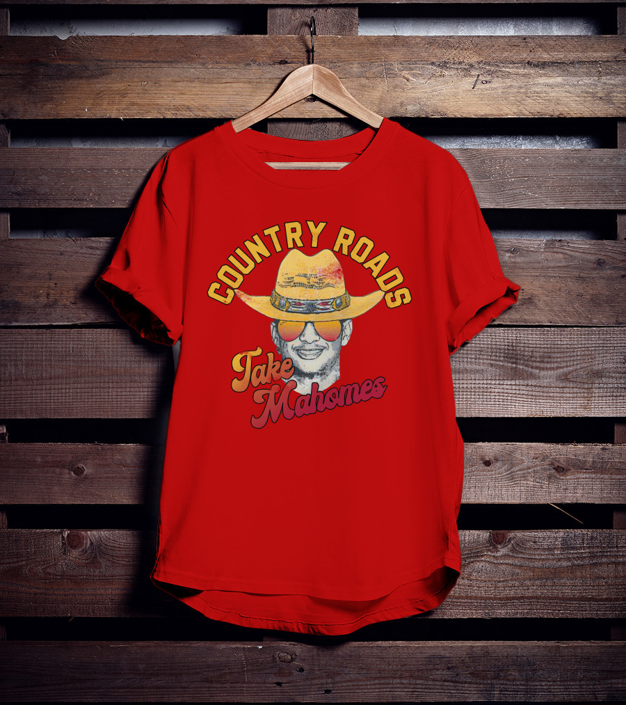 Country Roads Take Mahomes Patrick Mahomes Cowboy Hat Sunglasses T-Shirt