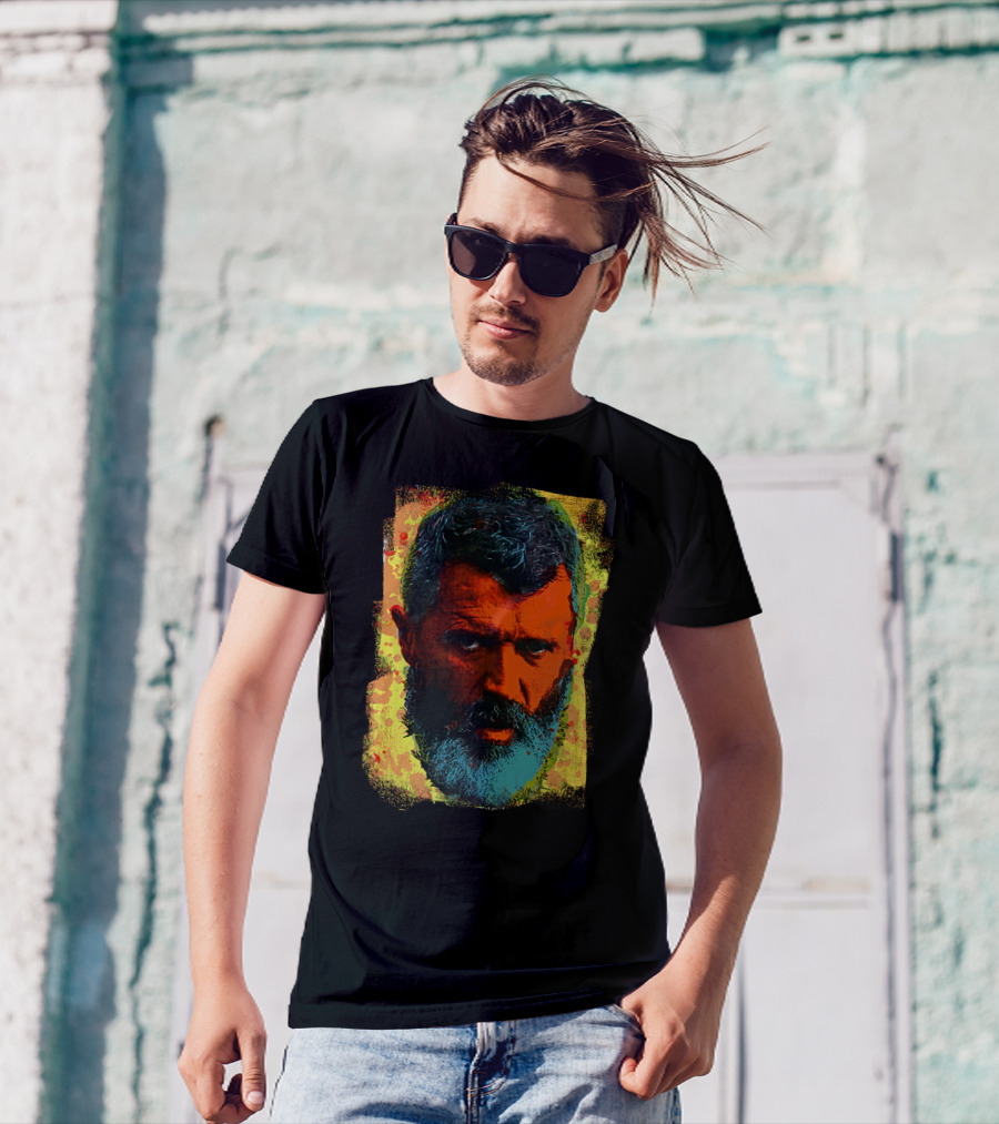 Ian Wright Roy Keane Vibrant Portrait In Colour T-Shirt