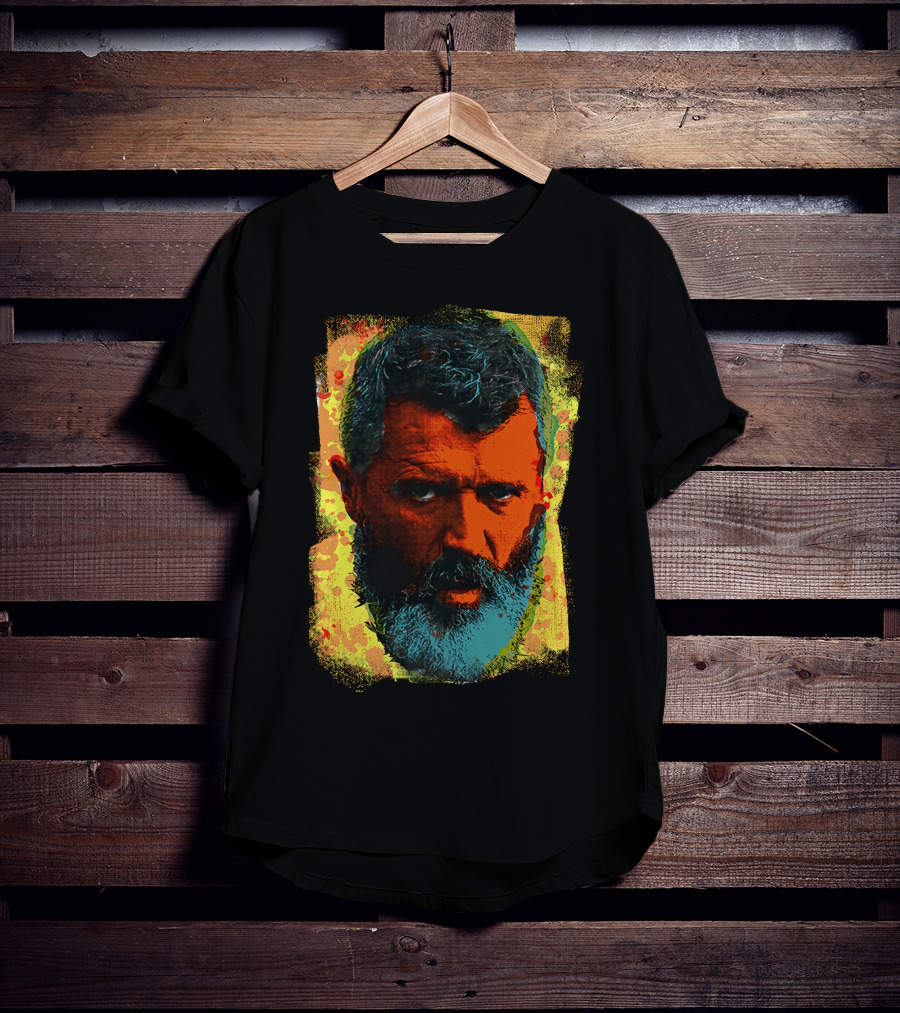 Ian Wright Roy Keane Vibrant Portrait In Colour T-Shirt