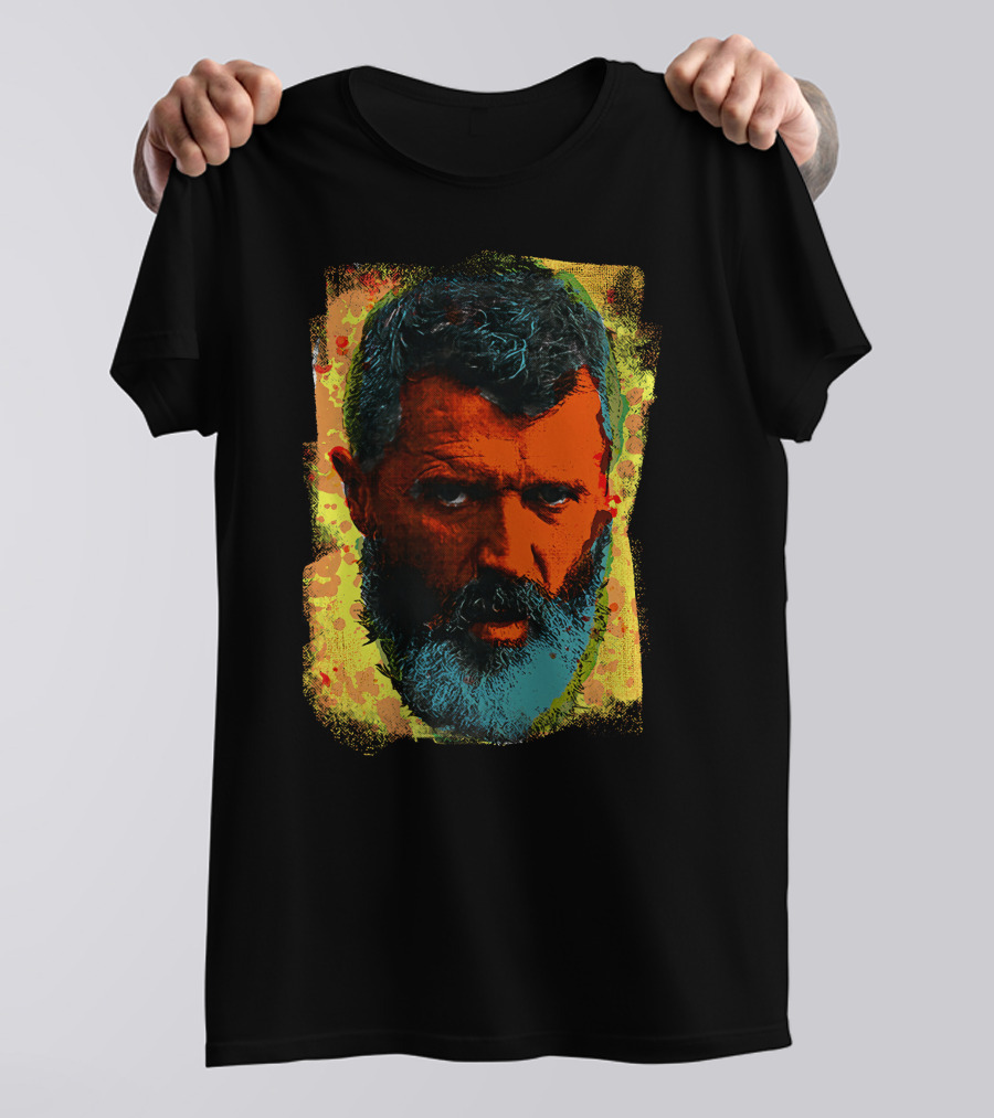 Ian Wright Roy Keane Vibrant Portrait In Colour T-Shirt