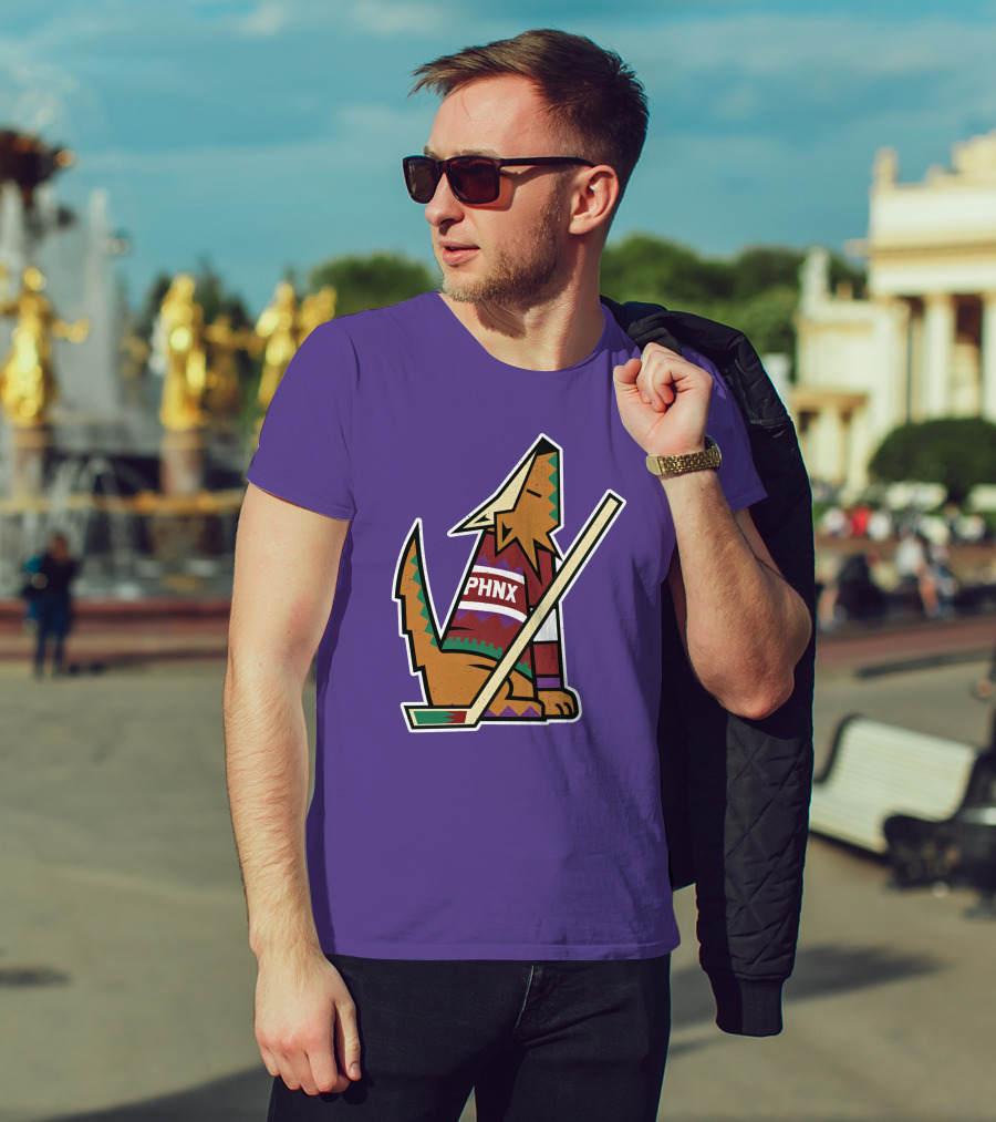Phnx Locker Merch PHNX Howling Coyote Hockey Stick T-Shirt